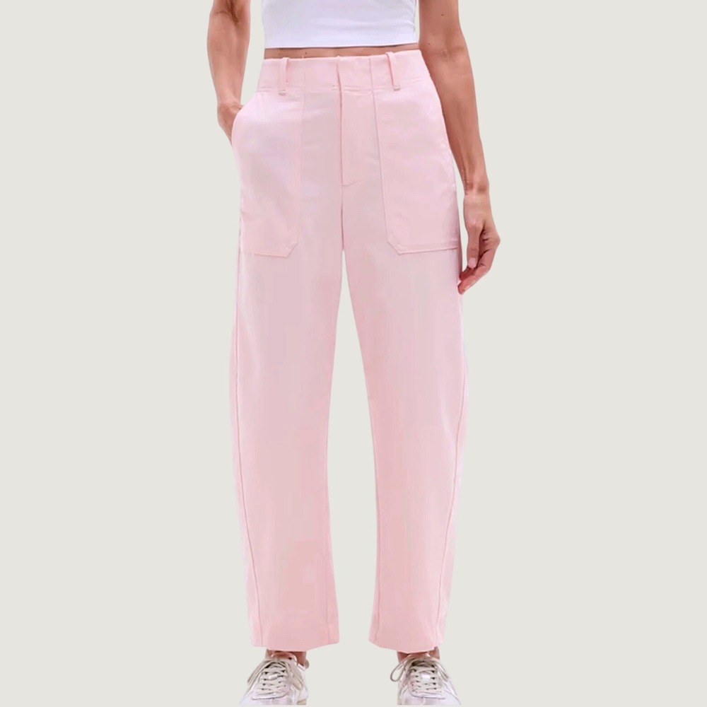 Athleta Skyline High Rise Barrel Leg Pant Size 0 Pink Pink Sand Ankle Utility
